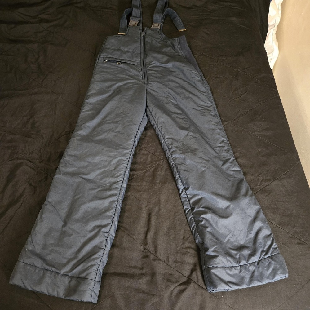 Black Bear Snow Bibs Kids Large Navy Blue Excellent Insulated Vintage Ski Pants